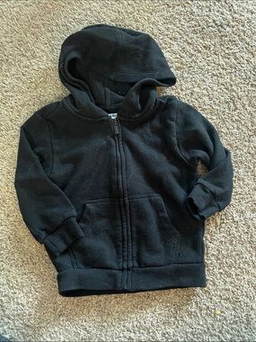 Old Navy Black Kids Zip-Up Hooded Sweatshirt